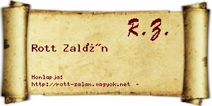 Rott Zalán névjegykártya